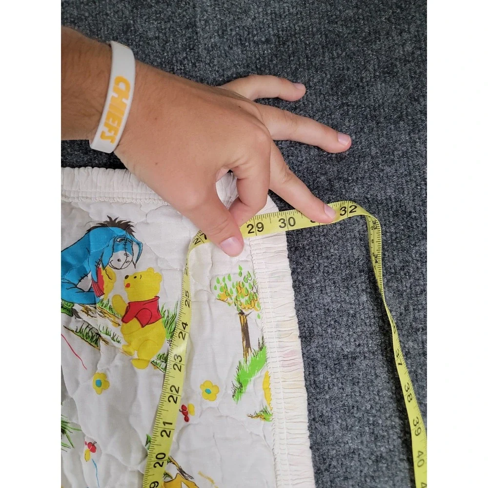 VTG 70s 80s Sears Winnie The Pooh Hundred Acre Woods Quilted Baby Crib Blanket